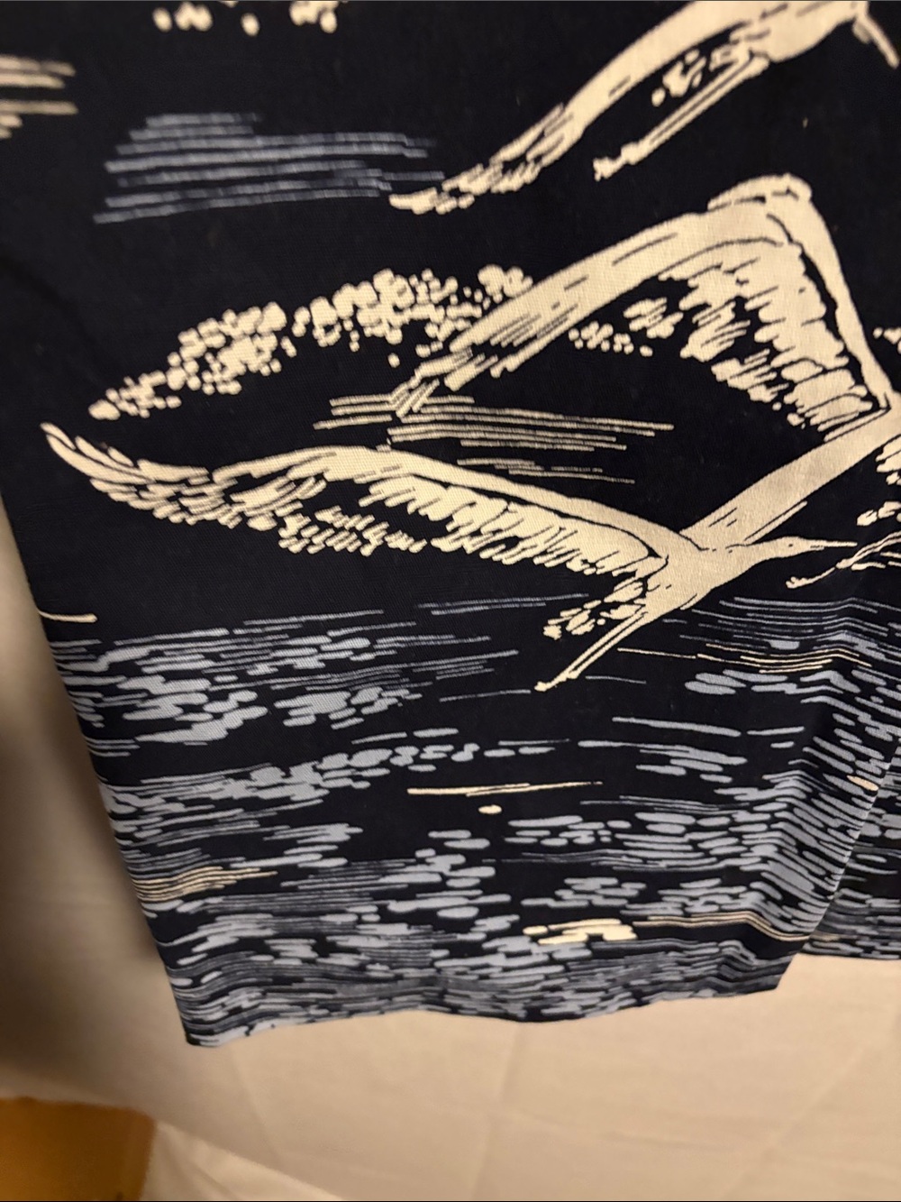Maeve Navy and White Seagull-Print Pencil Skirt - Picture 8 of 11